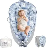 Kirumie 360°Embracing Baby Lounger, CPC Certified, Infant Lounger for 0-24 Months Baby, Double-Sided Cotton Fabric, Breathable & Soft Baby Lounger for Newborn, Machine-Washable for Home and Travel