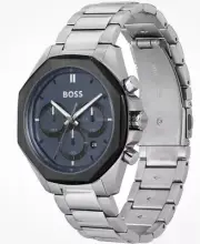 Hugo Boss Cloud Silver Tone Steel Blue Dial Chronograph Men'S Watch