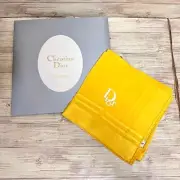 Christian Dior Scarf Silk 100% Yellow New