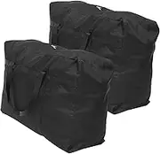 LIFKOME Oxford Waterproof Storage Bags Large Capacity Moving Supplies Straps Handles 2 Pack 75x48x28cm Black