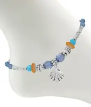 Sealife Theme Metal Shell Charm and Multi Bead Anklets for Women