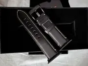 Genuine Leather Strap Apple Watch 38mm 40mm & 41mm Bullstrap Matte Black