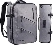 Asaya Chef Knife Backpack with 20 Pocket Knife Roll Bag - Over 30 Pockets for Knives and Kitchen Utensils - Stain Resistant Waxed Nylon - Padded for Extra Protection - Knives Not Included (Grey)