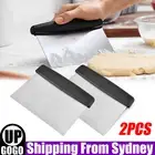 2x Stainless Steel Baker Dough Scraper Pizza Cake Slicer Pastry Cutter Kitchen