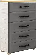 Plastic Storage Cabinet with 6 Drawers for Living Room Bedroom and Children's Room Grey Storage Bins for Home Wardrobe