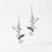 Origami Owl Silver Butterfly Dangle Earrings