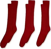 [Jefferies Socks] Big Girls' School Uniform Acrylic Cable Knee High (Pack of 3)