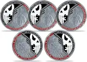 5 Pcs Veterans Oath Challenge Coin Gift Military Army Thank You Coin, Black
