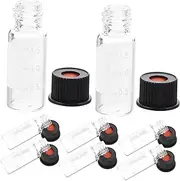 VALICLUD 100Pcs Glass Vials with Screw Caps Sampling Bottles for Chromatography Laboratory Testing Chemical Thermal Shock Resistant