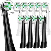 10 Pcs Replacement Heads Compatible with Oral B iO, Brush Heads Compatible with Oral B iO 2 3 4 5 6 7 8 9 10 Series Electric Toothbrush Handles, Deep Clean and Protect Teeth (Black/White)