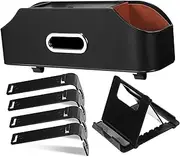 MUCKLILY 1 Set Car Seat Back Storage Box Cars Back of Seat Organizer Backseat Cup Holder Leather Black