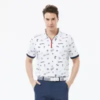 在飛比找momo購物網優惠-【Snowbee 司諾比】男士拉鍊款球車圖短袖Polo衫(高
