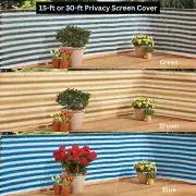 Privacy Fence Patio Deck Wall 15-ft 30-ft Weatherproof Screen Cover in 3 Colors