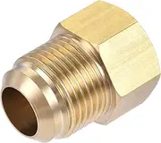 uxcell Brass Pipe fitting, 5/8 SAE Flare Male 1/2 SAE Female Thread, Tube Adapter Connector, for Air Conditioner Refrigeration
