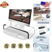 Ergonomic 20 Inch Acrylic Computer Stand - Elevate Monitors & Organize Desks