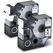 2PK For DYMO D1 45803 LabelManager 300 350 Black on White Label Tape 19mm*7m