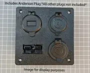 Anderson Plug 4 Outlets Flush Mount Plate Merit 12V - No 12v Plugs *** UV stable