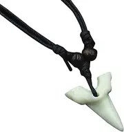 [GFLPO] Shark Tooth Necklace for Boys,Shark Teeth Pendant Necklace,Shark Teeth Jewelry Surfer Necklace,Leather Cord Shark Necklace for Boys,Cool Beach Necklace for Men,Summer Jewelry for Men Boys