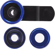 BIUDECO Mobile Camera Lens Kit Super Wide Angle Macro Fisheye Lens with Clip for Smartphones Blue Durable Easy Installation