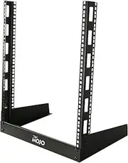 Tecmojo 12RU 19 inches Desktop Open Frame Rack, 2 Post Network Rack with Square Holes, Compact Switch Depth for Patch Panel/AV/Computer Equipment