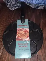 Nordic Ware Barnyard Animals Pancake Griddle Pan Nonstick Cast Aluninum NEW