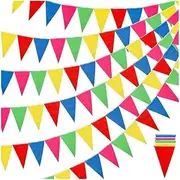 Multicolor Nylon Pennant Flags, 263Ft Durable Banner Rope, 200-300Pcs for Events (300)
