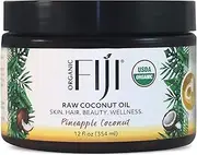 Organic Fiji Raw Cold Pressed Coconut Oil for Hair, Skin, Face & Body | Relaxing Massage Oil | Pineapple Coconut,12 oz for Women Men & Baby