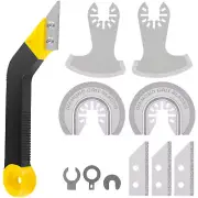 10Pcs Oscillating Tool Blades &Tile Grout Hand Saw Set Multitool Tool Removing☏