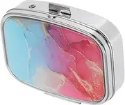 SOESFOUFU Portable Pill Box Small Pill Case Pocket Pharmacy Purse Accessories Purse Organizer Silver Iron