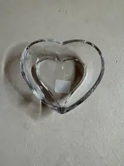 WATERFORD CRYSTAL SIREN PATTERN HEART SHAPED CANDY BOWL - CANDY DISH