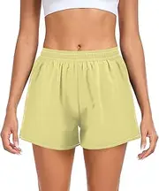 [ODAWA] Light Sky Blue Short Athletic Shorts Women, Quick Dry Womens Swim Shorts Small