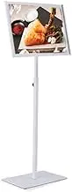 Floor Sign Holder Stand Metal Poster Stand Floor Standing Snap Frame Aluminum Display Stand,Adjustable Telescoping Frame Menu Floor Stand Advertisement Sign Stand for Business