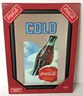 Coca Cola Mirror Wall Hanging Decorative Cold Soft Drink Bottle Man Cave Bar