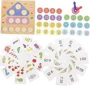 RORPOIR Wooden Digital Clock Toy for Boys and Girls DIY Learning Educational Boys and Girls' Cognitive Toy Safe Wooden Material Shape Number Recognition