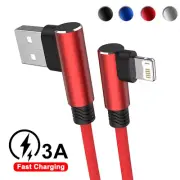 90° Right Angle Elbow Fast Charging USB Charger Cable Data Sync Lead for iPhone