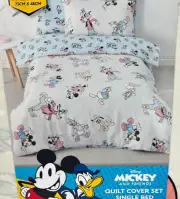 Mickey and Friends Disney Classics Kids Single Bed Quilt Cover Reversible New