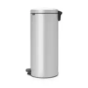 Brabantia NewIcon Pedal Bin, Wastepaper, Garbage Can, Metallic Grey, 30L, 114465