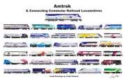 Amtrak & Commuter Railroads 11"x17" Horizontal Poster Andy Fletcher signed