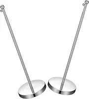 TOGEVAL 2pcs Table Flag Stand with Base Elegant Desktop Flag Holder for Office and Indoor Use Quick Setup Stable Design