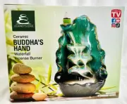 NIB Journey's End Ceramic Buddha's Hand Waterfall Incense Burner As Seen On TV