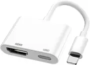 HDMI Adapter for iPhone and iPad to TV,1080P HDMI Cable Adapter Sync Screen Video & Audio Digital AV Converter with Charging Port for iPhone, iPad, iPod on HDTV/Projector/Monitor,No Power Need