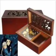 Wooden Rectangle Carving Jewelry Music Box: Howl's Moving Castle Soundtrack