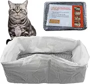 Cat Bags Liners | 10 Drawstring Sifting Cat Bags with Filter Net,Reusable Cat Feces Filter Quick Clean for All Cat Boxes, Extra Thick Cat Poop
