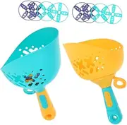 KOMBIUDA 2 Set Saucer Flying Interactive Outdoor Disc Launcher for Teasing Plaything with Vibrant Colors Safe Material for Active Play and Skill Development