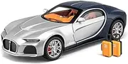 Scale Finished Model Car 1:24 Scale for Bugatti Atlantic Supercar Alloy Diecast Miniature Vehicle Exquisite Car Model Collection Die-cast Vehicle(Blue)