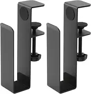 Zjyufy 2 x Desk Side Hanging Laptop Holder, Metal Adjustable Notebook Desk Holder for Laptops/Tablet Computer/Book/Documents for Office, Home Desk, Clip On Side Storage