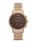 ARMANI MENS CHRONO WATCH AR2504 BROWN DIAL - CERTIFICATE - WARRANTY - RRP 329.00