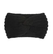 Knitted Headband Women Crochet Winter Ear Warmer Hairband Headwrap - Black