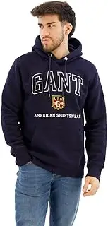 [GANT] Men's Graphic Pullover Hoodie, Evening Blue, L