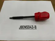 Snap-on Tools NEW RARE RED Stubby Hard Grip Long Shaft Ratcheting Screwdriver